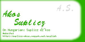 akos suplicz business card